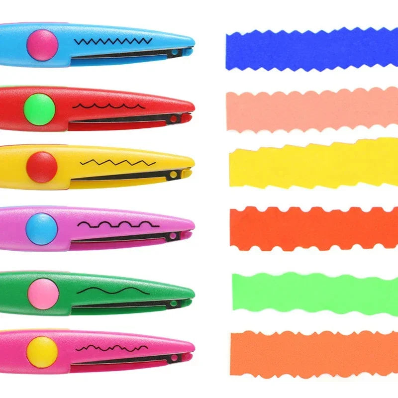 6pcs/Set Scissors Wavy Pattern Paper Cutter DIY Handmade Tools Paper Craft Kawaii Card Photo Scissors Kids Gifts Office Supplies Lootquake LLC