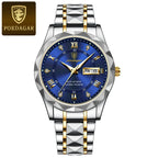 POEDAGAR Business Men's Watch Waterproof Luminous Stainless Steel Date Week Watches For Man Fashion Luxury Quartz Men Wristwatch