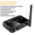Bluetooth 5.3 Audio Receiver Support USB U-Disk Play Wireless Adapter R/L 2 RCA/3.5MM AUX/Optical Fiber Jack For Car Kit Speaker Lootquake LLC