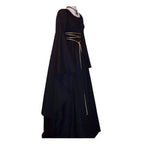 Halloween Retro Medieval Dress Flare Sleeve Lace Up Maxi Dress For Women Round Neck Party Long Dress Cosplay Performance Vestido