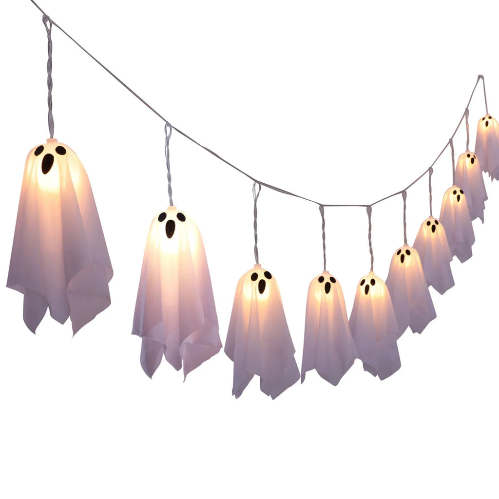 Haunted House Decor Halloween Ghost White Ghost Hanging Light Ghosts Horror Props for Halloween Party White Flying Ghosts