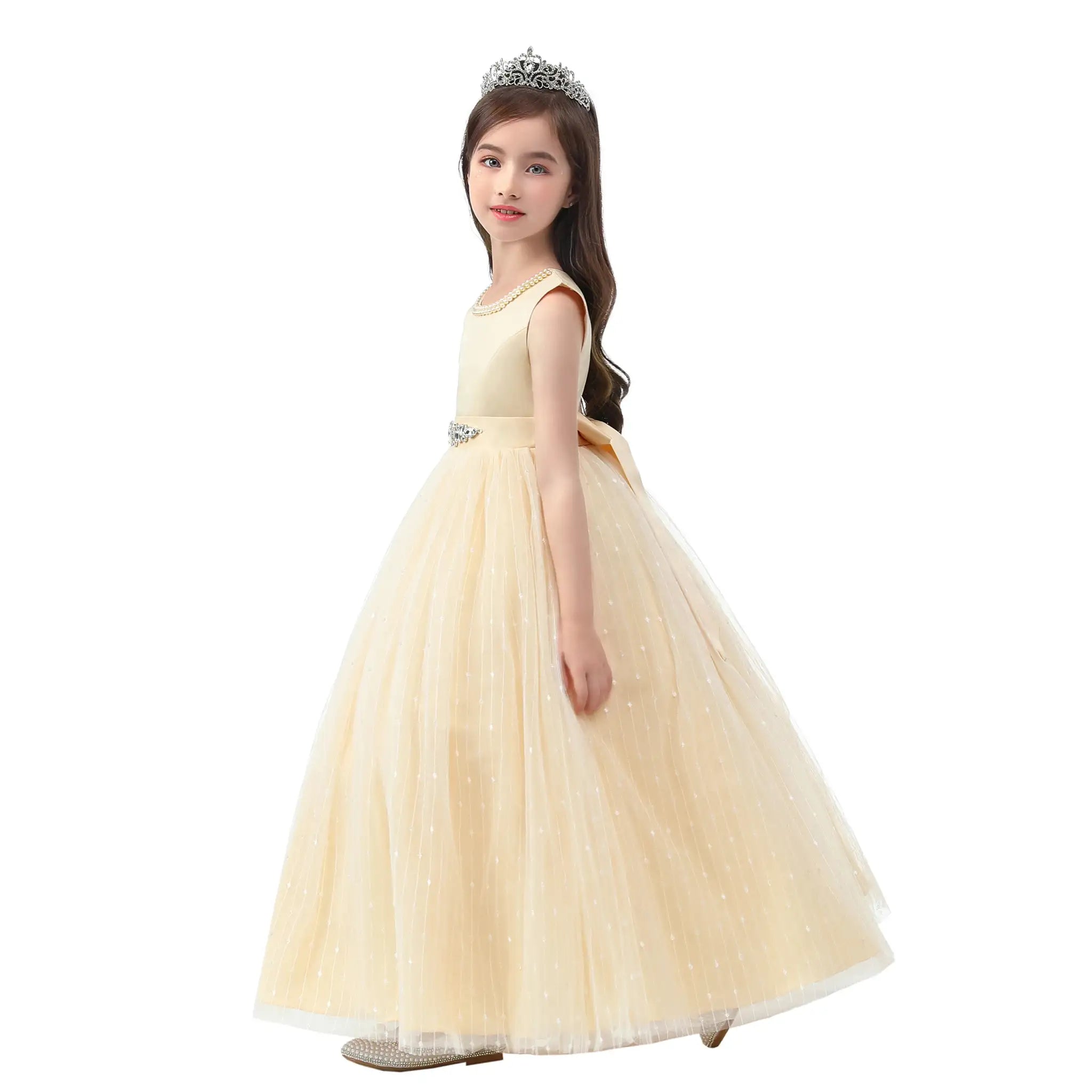 New Princess dress Large children's long dress Girl piano performance dress Festival party dress