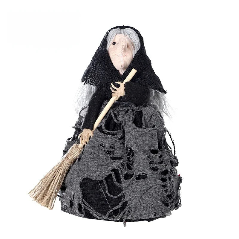 Halloween Witch Decoration with Broom for Home Garden Porch Party Hanging Decor Indoor and Photography Prop Home Accessories Lootquake LLC