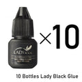 5 Bottles Lady Black Lash Glue Korea Dry Fastest Strongest False Eyelash Extensions Glue 5ml Makeup Tools Professional Adhesive Lootquake LLC