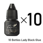 5 Bottles Lady Black Lash Glue Korea Dry Fastest Strongest False Eyelash Extensions Glue 5ml Makeup Tools Professional Adhesive Lootquake LLC