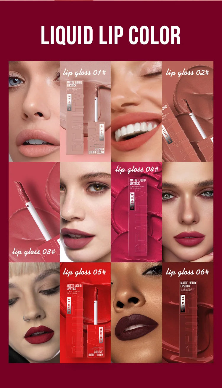 Matte Ink Liquid Lipstick Long Lasting Velvet Nude Lip Gloss Non-stick Cup Waterproof Lips Tint Waterproof Make Up Lootquake LLC