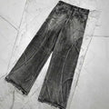 PFNW Spliced Design Washed Denim Jeans Men's Streetwear Fashion Straight Leg Denim Pants Hip Hop Trendy Trousers Spring 28W4634 Lootquake LLC