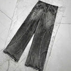 PFNW Spliced Design Washed Denim Jeans Men's Streetwear Fashion Straight Leg Denim Pants Hip Hop Trendy Trousers Spring 28W4634 Lootquake LLC