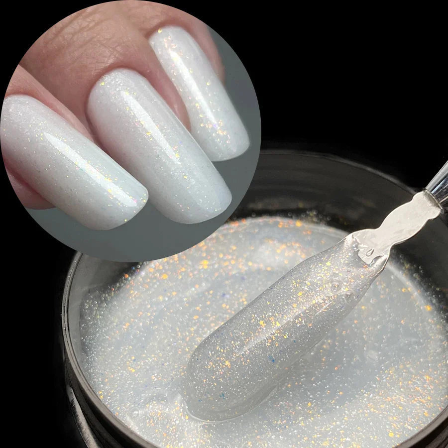 Jillnails 100g Glitter Shimmer Milky Hard Gel Builder Nail for Nails ExtensionsRoyal Blue Pink  UV LED Camouflage  Selfleveling Lootquake LLC