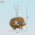 Funny Banana Cat Key Chain Creative Acrylic Happy Cats Schoolbag Pendant Bag Accessories DIY Mobile phone Lanyard Student Gift Lootquake LLC