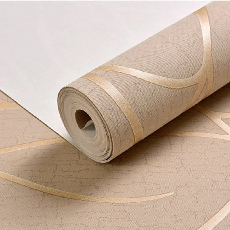 Background Wallpaper Room Decoration 53cm Wall Stickers Thickened Bedroom Curve Stripes Moisture-proof Non-woven European Modern Lootquake LLC