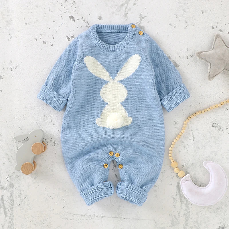 Spring Baby Rompers Long Sleeve Rabbit Knit Newborn Boy Girl Easter Jumpsuits Playsuits One Piece Infant Unisex Overalls Clothes Lootquake LLC