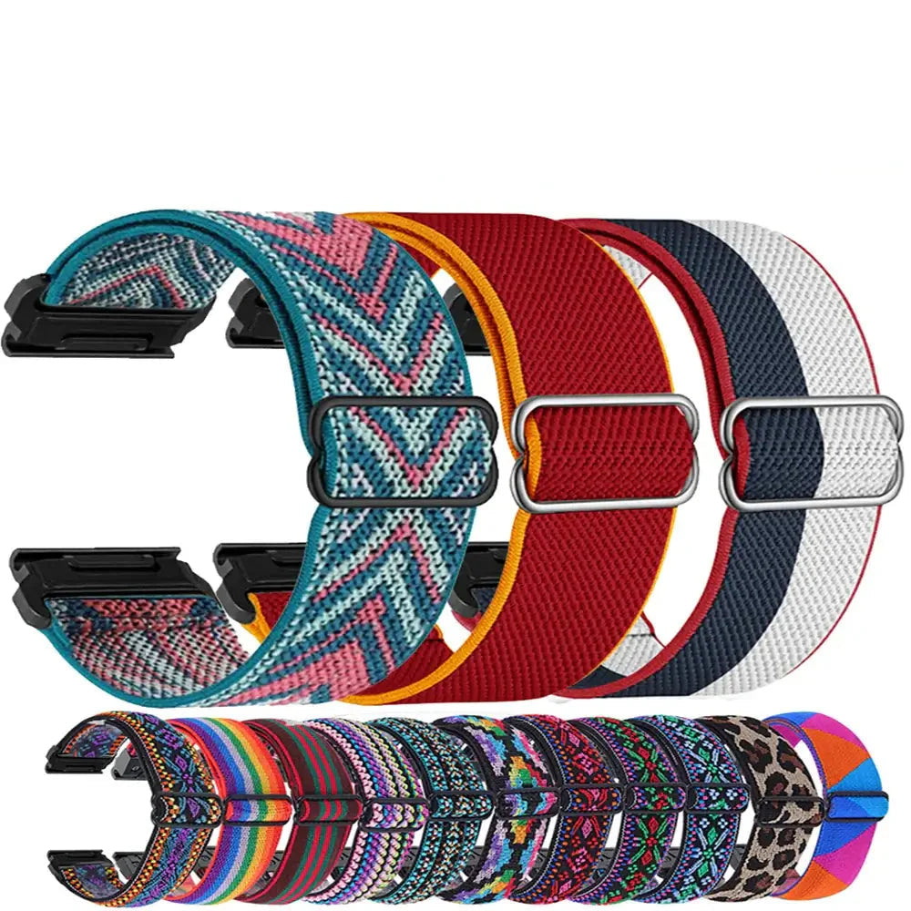 Garmin Elastic Nylon Band - Stylish, Comfortable - QuickFit BandsCo Straps