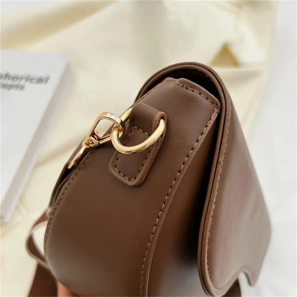 Small PU Leather Saddle Armpit Bags for Women 2024 Summer Chain Shoulder Crossbody Bag Ladies Vintage Underarm Handbags bolsa