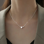 925 Sterling Silver Necklace Simple Heart Love Ball Elegant Geometric for Women Girl Jewelry Gift Dropshipping Wholesale Lootquake LLC