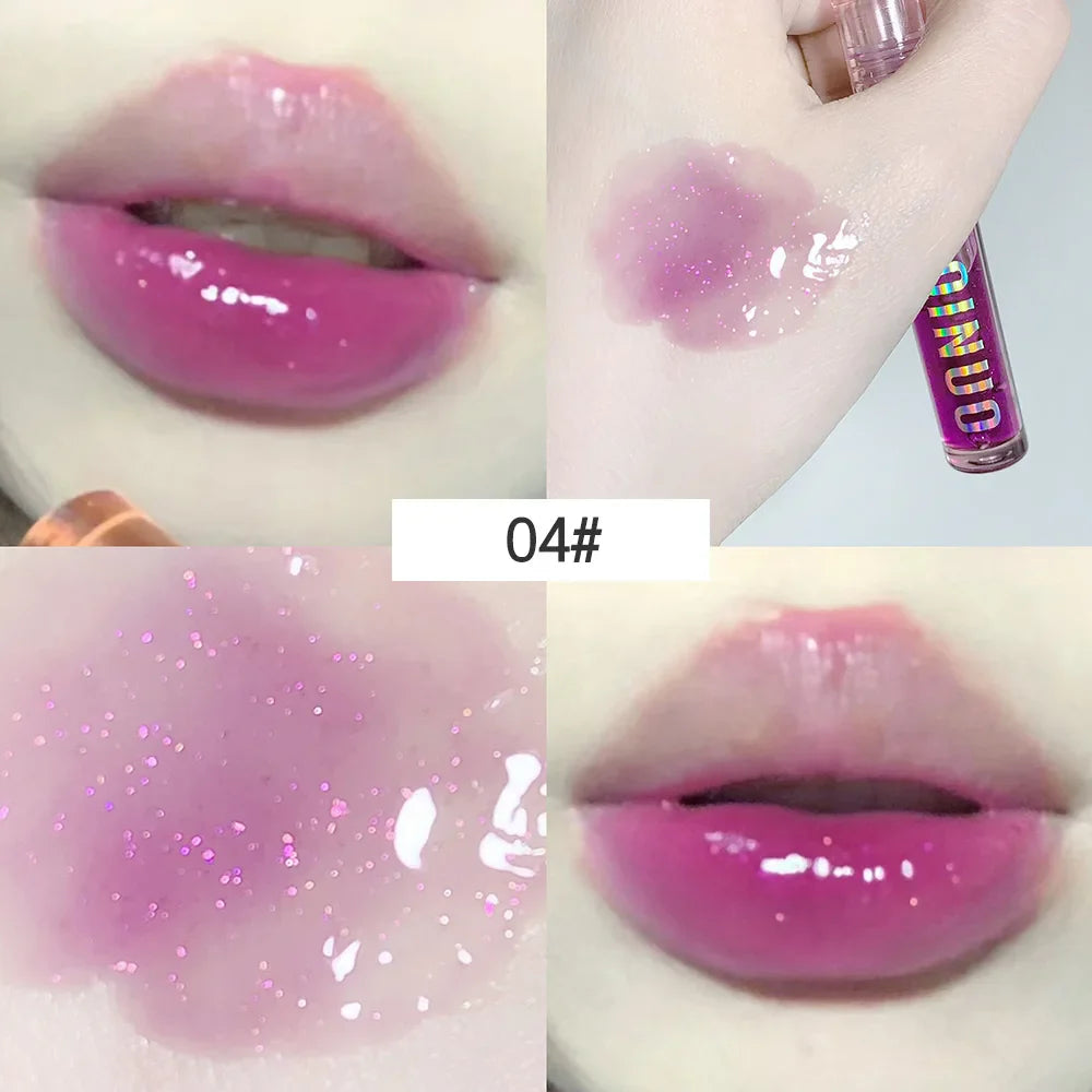 4 PCS Water-gloss Mirror Jelly Lip Gloss Moisturizes Lips Shimmers With Fine Pearls Brightens Lip Color Lootquake LLC