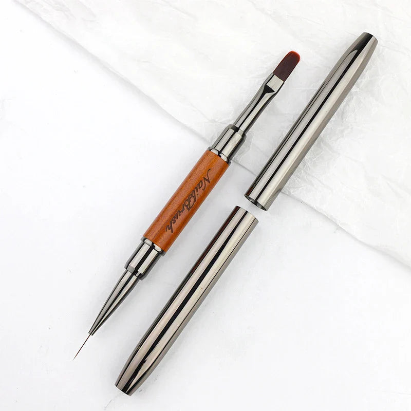 New Dual-ended Nail Brush Acrylic Nail Art Brushes Professional UV Gel Nail Polish Liner Flower Painting Drawing Manicure Tools Lootquake LLC