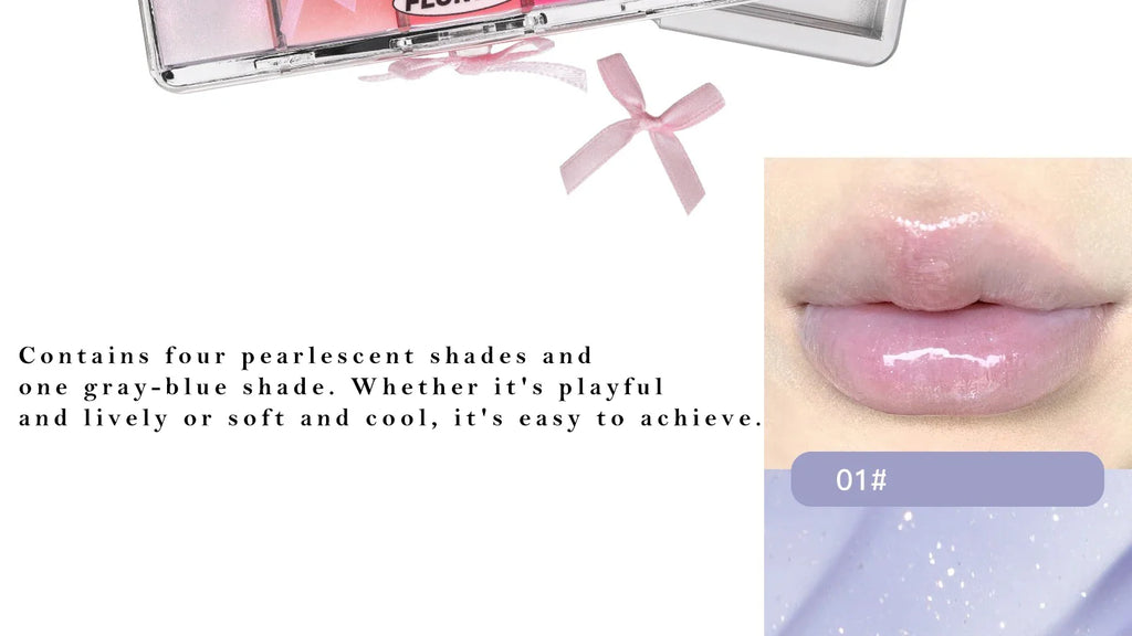 FLORTTE 10-Color Lip Palette Lip Gloss and Lipstick Glossy Moisturizing Pigmented Multifunctional Easy to Apply Lootquake LLC