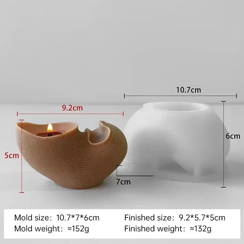 Aesthetic Wavy Fluted Geometric Striped Silicone Wax Candle Moulds Home Decor Unique Sculptural Ribbed Candle Mold Lootquake LLC