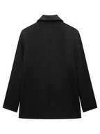 Willshela Women Fashion With Pockets Solid Double Breasted Blazer Vintage Long Sleeves Notched Neck Female Office Lady Outfits