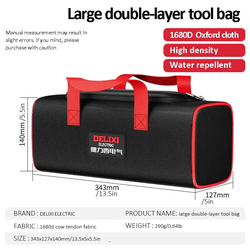 DELIXI ELECTRIC Tool Bag Oxford Cloth Portable Storage Bag, Professional Electrician and Carpenter Repair, Home Storage, HandBag Lootquake LLC