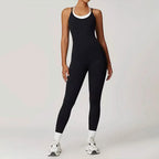 Sporty Jumpsuits Black Women Backless Fashion O-Neck - SJB-DIAMOND ELITES