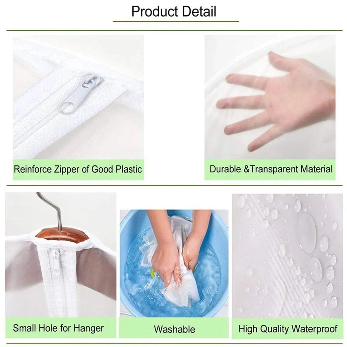 Clothes Dust Cover Plastic Waterproof Transparent Clothing Covers Home Storage Bag Clothing Hanging Garment Bag Wardrobe Storage Lootquake LLC