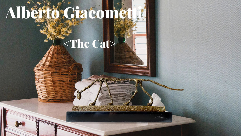 Bronze Cat Statue Abstract Cat Sculpture Classical Giacometti Art Reproduction Skeleton Animal Statue For Home Decor Collection Lootquake LLC