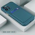 White Soft Wallet Card Holder Phone Case For iPhone 11 12 13 Pro Max Camera Protective Case Wallet Holder Cover Soft Portable Silicone Back Cover Durable Phone Case Stevvex