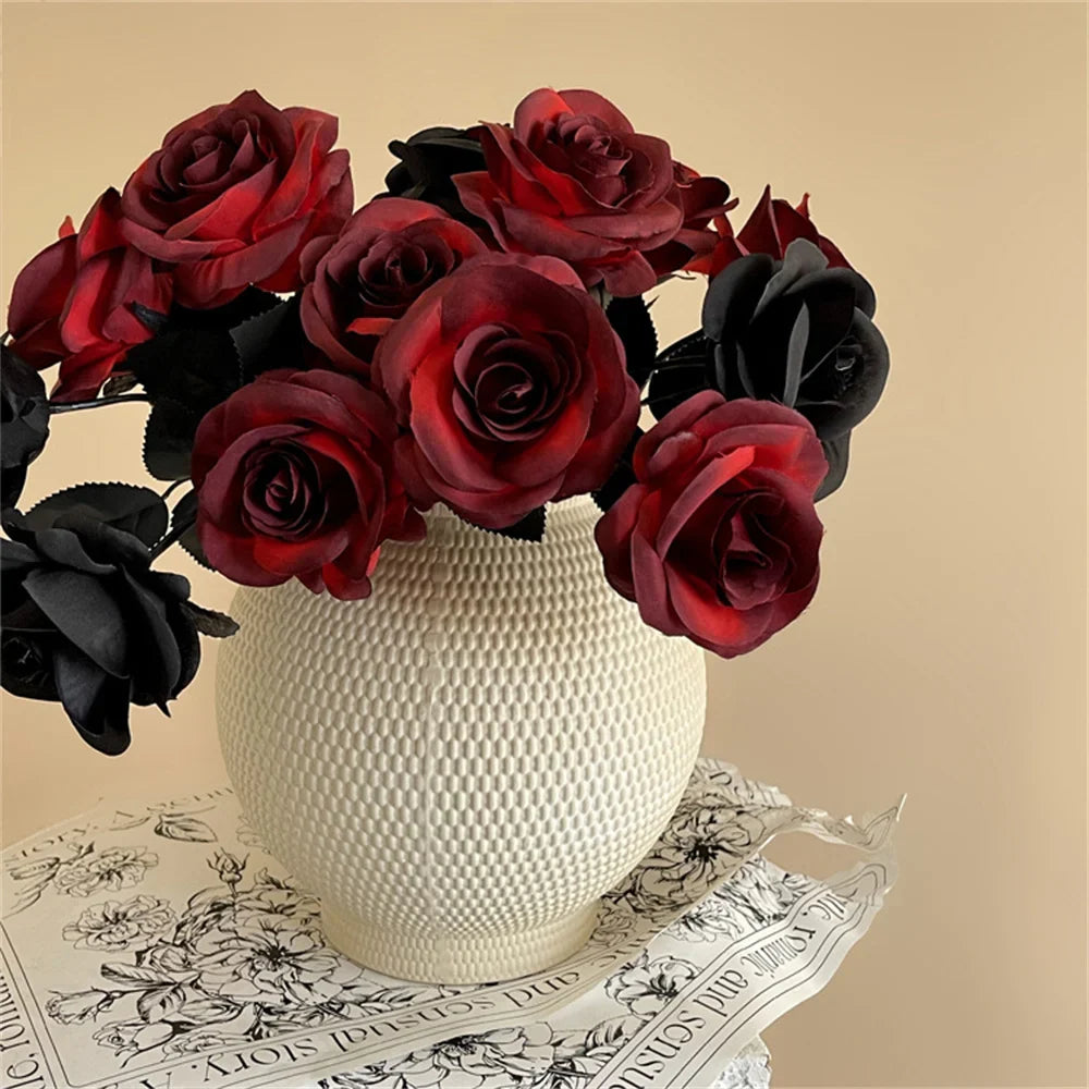 Halloween Decoration Artificial Flowers Bouquet With Pumpkins & Black Roses, Halloween Table Centerpiece For Dining Living Room Lootquake LLC