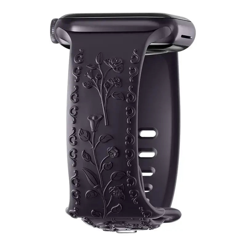 Apple Watch Silicone Band - Floral Engraved - Stylish Design - SJB-DIAMOND ELITES