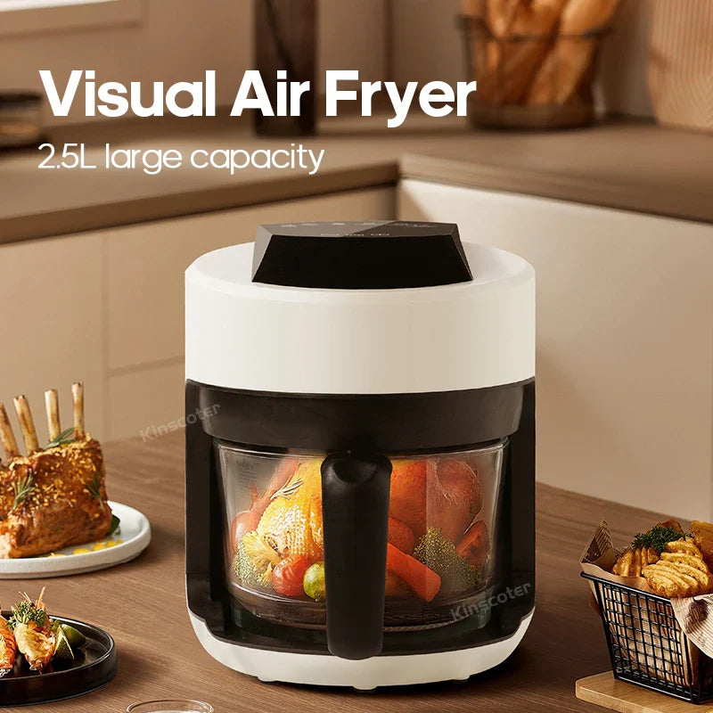 2.5L Air Fryer, Electric Hot fryer Oven Oilless Cooker with Touch Control & Nonstick Basket & Visible Window, Family Size Pi-Mart