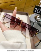 Sunglasses Integrated Frame High-end Frameless New Sunglasses Metal Polygonal Fashion Glasses 90288