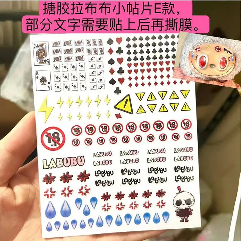 17cm Labubu V1v2 Eye Makeup Color False Eyelash Customization Gorgeous And Exquisite Eye Makeup Stickers Eyelash Stickers Lootquake LLC
