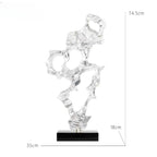 Abstract Art Sculpture Electroplating Transparent Resin Craft Model Modern Home Decor LivingRoom Office Desktop Statue Ornaments Lootquake LLC