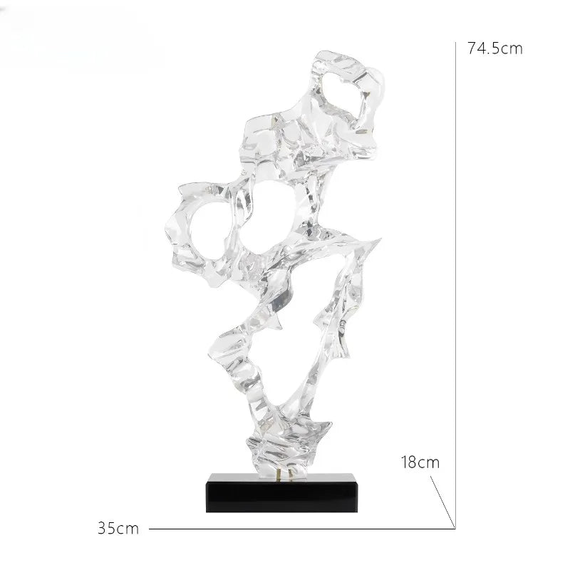 Abstract Art Sculpture Electroplating Transparent Resin Craft Model Modern Home Decor LivingRoom Office Desktop Statue Ornaments Lootquake LLC