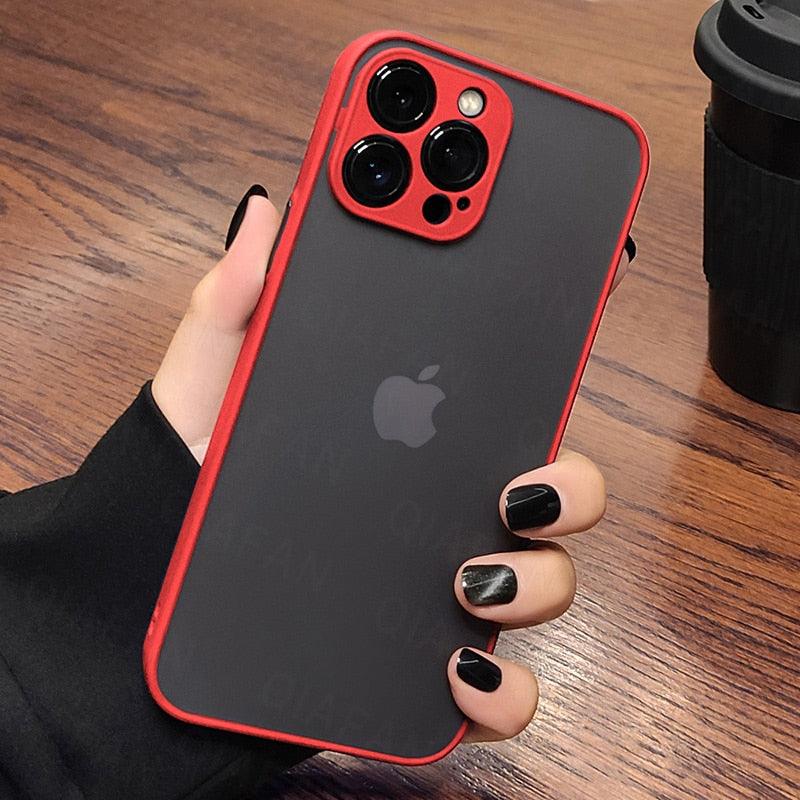Luxury Shockproof Armor Phone Case For iPhone 11 12 13 14 Pro Max Silicone Clear Hard Cover Protective Hard Back Cover with Soft Edge Bumper Shockproof Anti-Drop Case For iPhone Stevvex