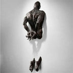 Imitation Copper Wall Decor Abstract Character Resin Rock Climbing Man Statue Sculpture Background Wall Art 3D Through Wall Lootquake LLC