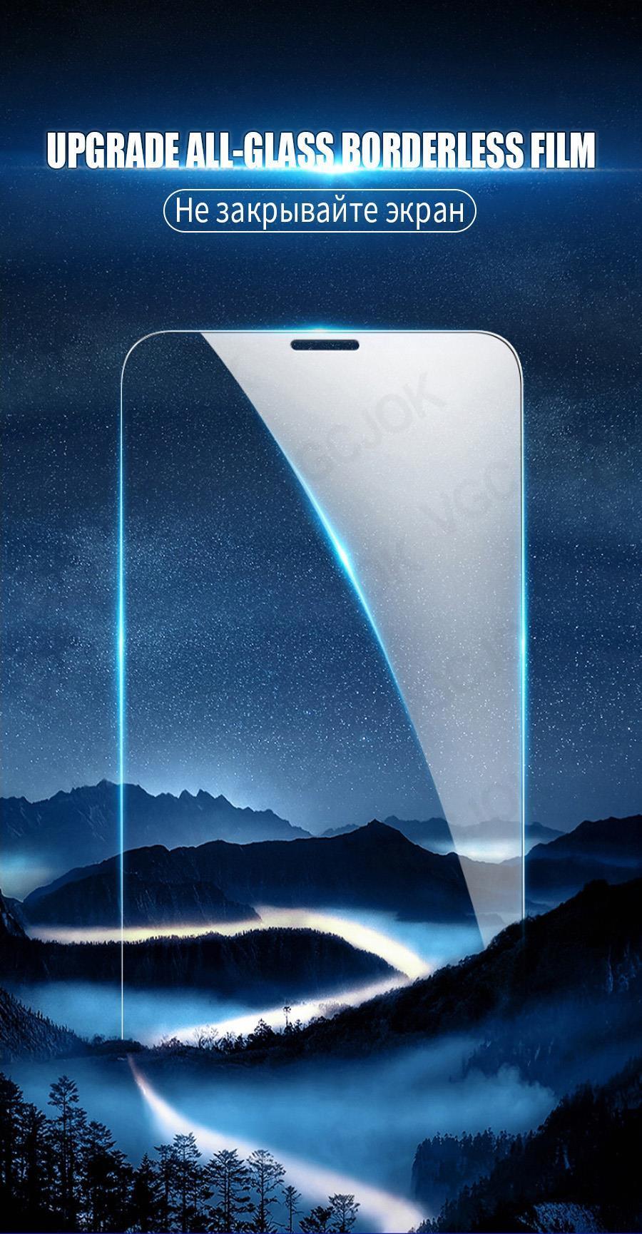 9D Full Cover Tempered Glass For iPhone 14 Plus 13 12 11 Pro Max mini Screen Protector iPhone X XR XS Max Protective Film 9H Tempered Glass Film Case-Friendly Screen Protector for iPhone Stevvex
