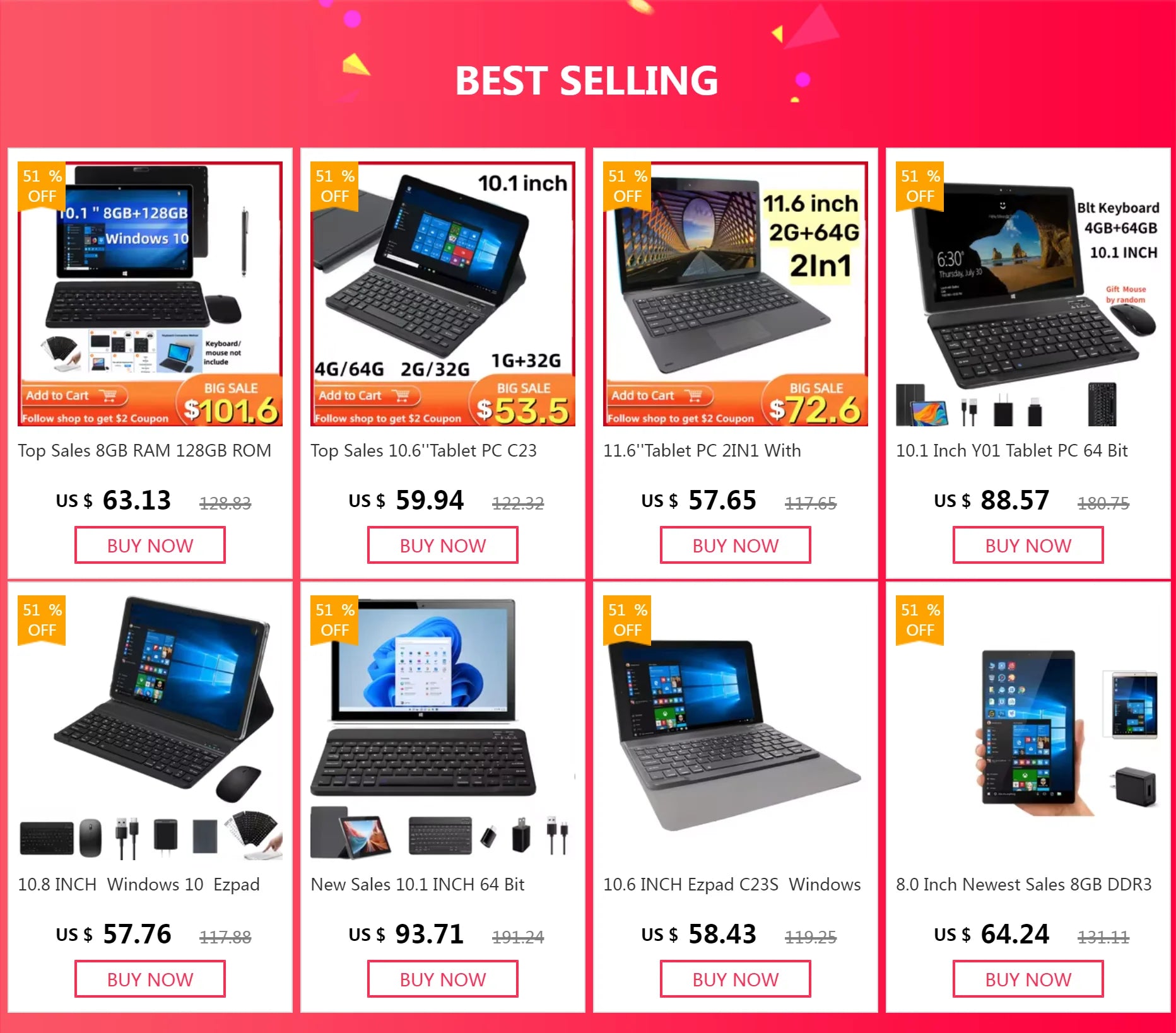 8GB RAM 128GB ROM Tablet PC 8 INCH 64 Bit x64 System Windows 10 Pocket  AR3 Dual Cameras Quad Core WIFI Lootquake LLC