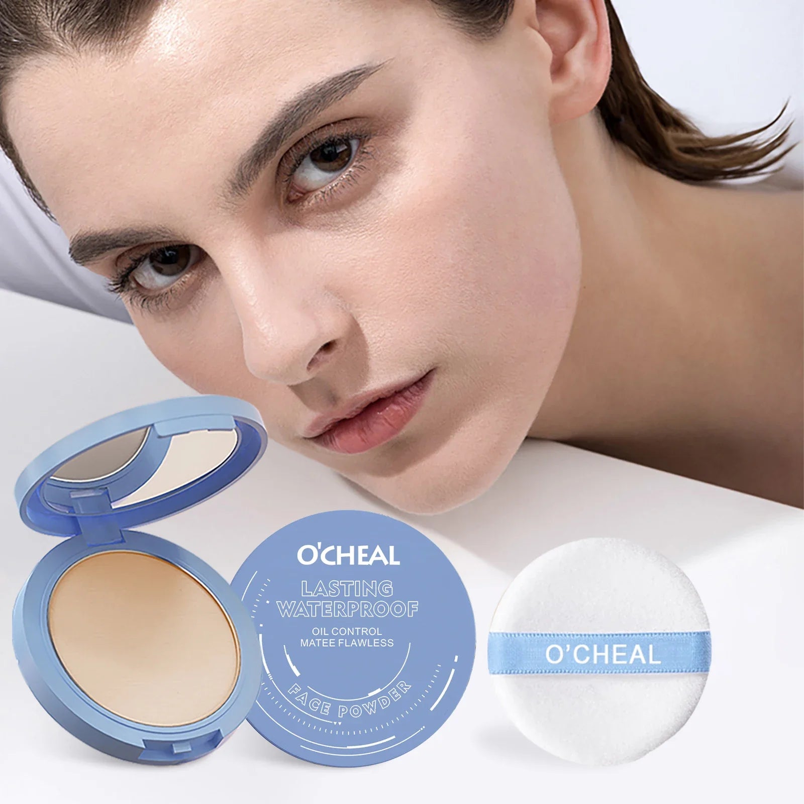 Ocheal Matte Face Setting Powder Oil-control Lightweight Radiant Foundation Pressed Powder Face Full Coverage Makeup Cosmetic Lootquake LLC