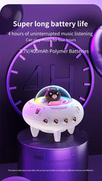 New Mini Computer Speaker Portable Bluetooth Speaker RGB LED Light UFO Spaceship Audio Wireless Speaker Best Gift Support TF