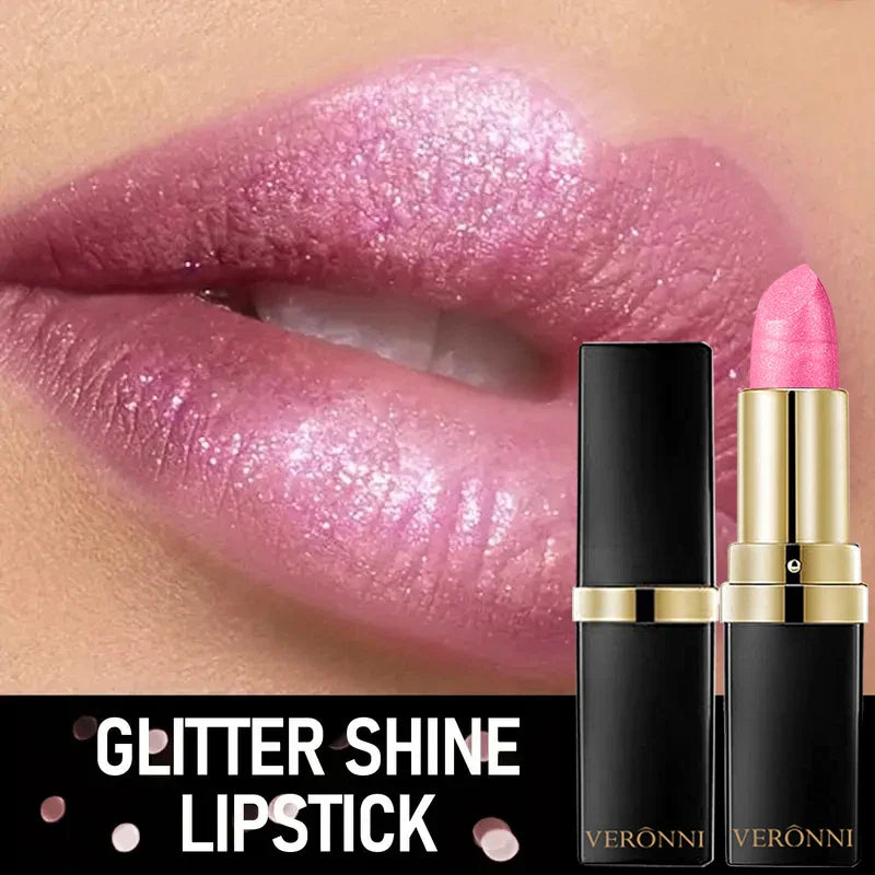 Diamond Shimmer Lipstick Lip Gloss High Pigmented Long Lasting 10 Colors Glitter Lipgloss Lips Makeup Cosmetics Sexy Make Up Lootquake LLC