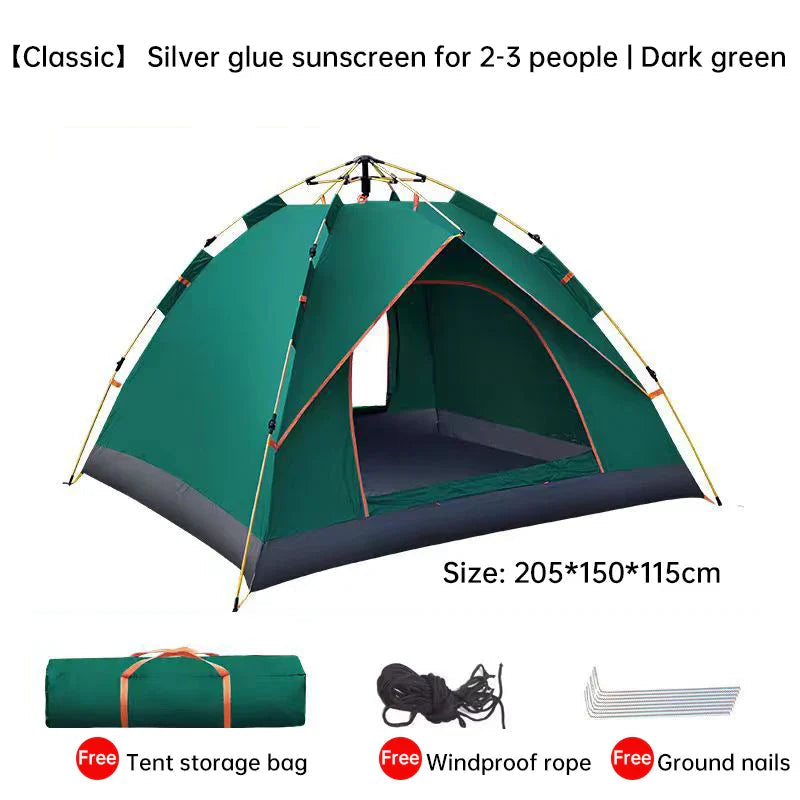 QuickSet Oasis: Auto Tent for 2-4, Rain & Sun Ready! THRIXINE