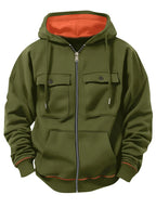 2025 Zipper Hoodies Autumn Winter Men's New Long Sleeve Hooded Sweatshirt Fashion Casual Male Outfit Sportwear Loose Fit Clothes
