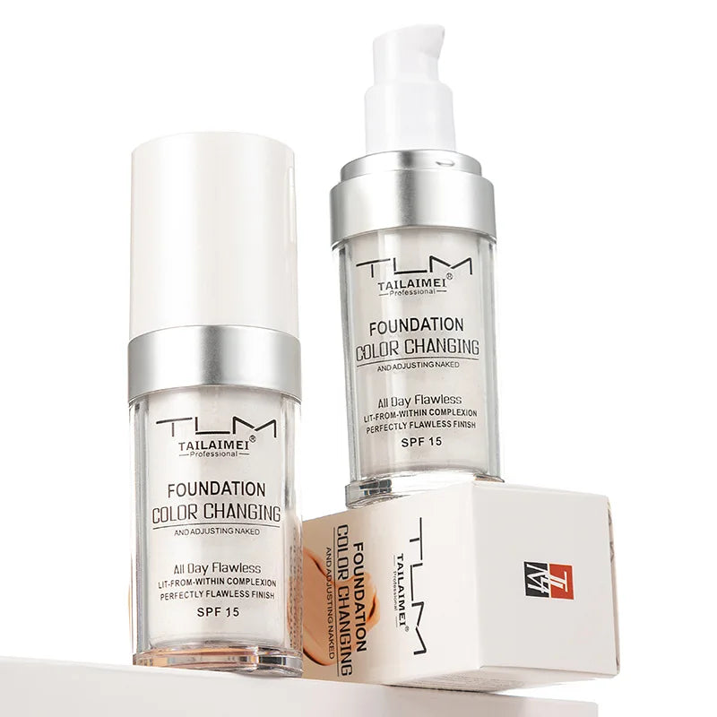 TLM Foundation Color Changing Mike Makeup For Full Coverage Blush Cream Brightening Moisturizing Longlasting Non-flading Makeup Lootquake LLC