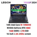 Lenovo Legion Y9000P Gaming E-Sports Laptop 2024  RTX 4060 Intel i9-14900HX 16" 16/32/64G RAM 1/2T SSD 2.5K 240Hz Notebook PC