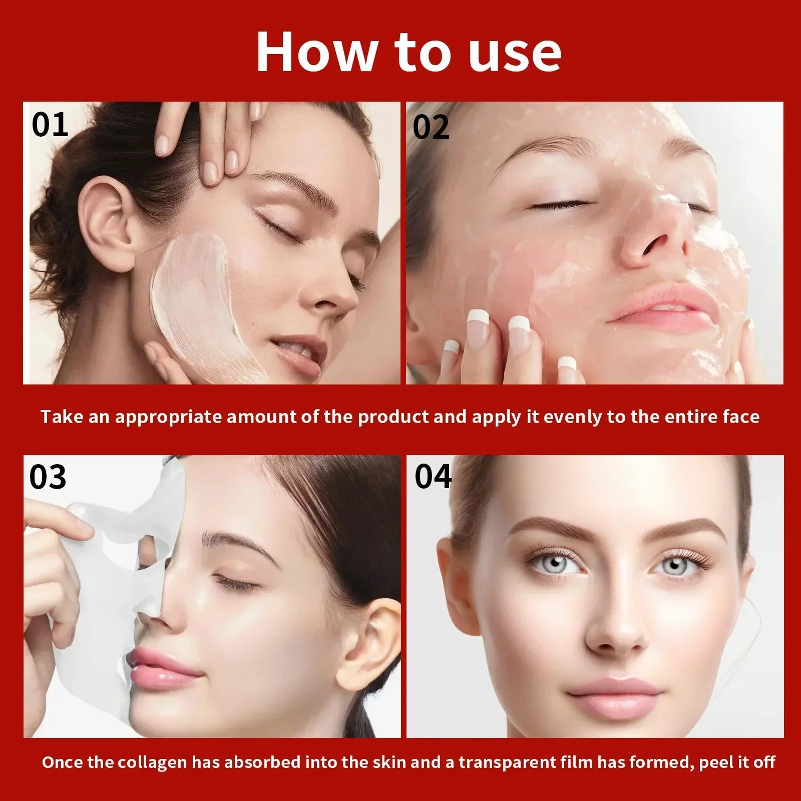 Real Collagen Fit, Collagen Wrapping Mask, Collagen 670,000ppm, Peel Off Facial Mask for elasticity, Hydrating, Glow, Glass Skin Lootquake LLC