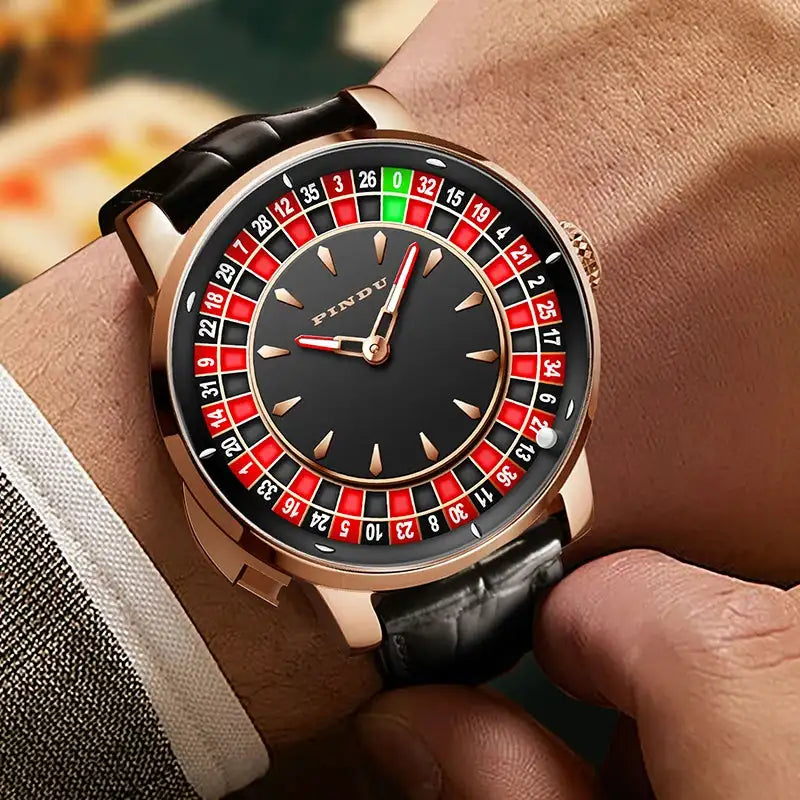 Pindu Player Gambling Series Men's Watch European Roulette Poker Game Fully Automatic Mechanical Sports Design Party Watch