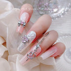 Light Luxury Charms Luxury Nails DIY Nail Charms Japanese Style Pink Jewel Nails Decor Manicure Ornaments Alloy